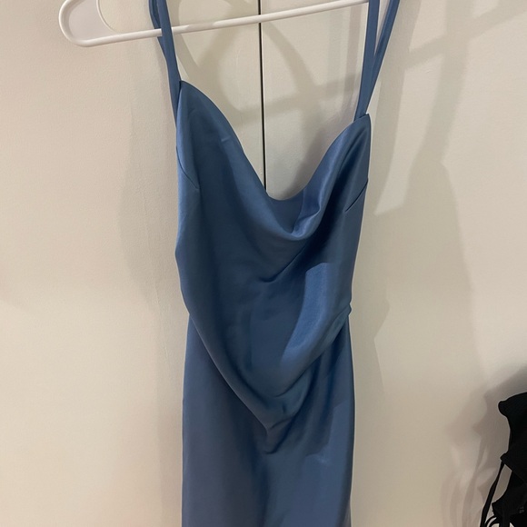NANUSHKA blue Malia Cowl Neck Satin Slip Dress size xs - Picture 1 of 7